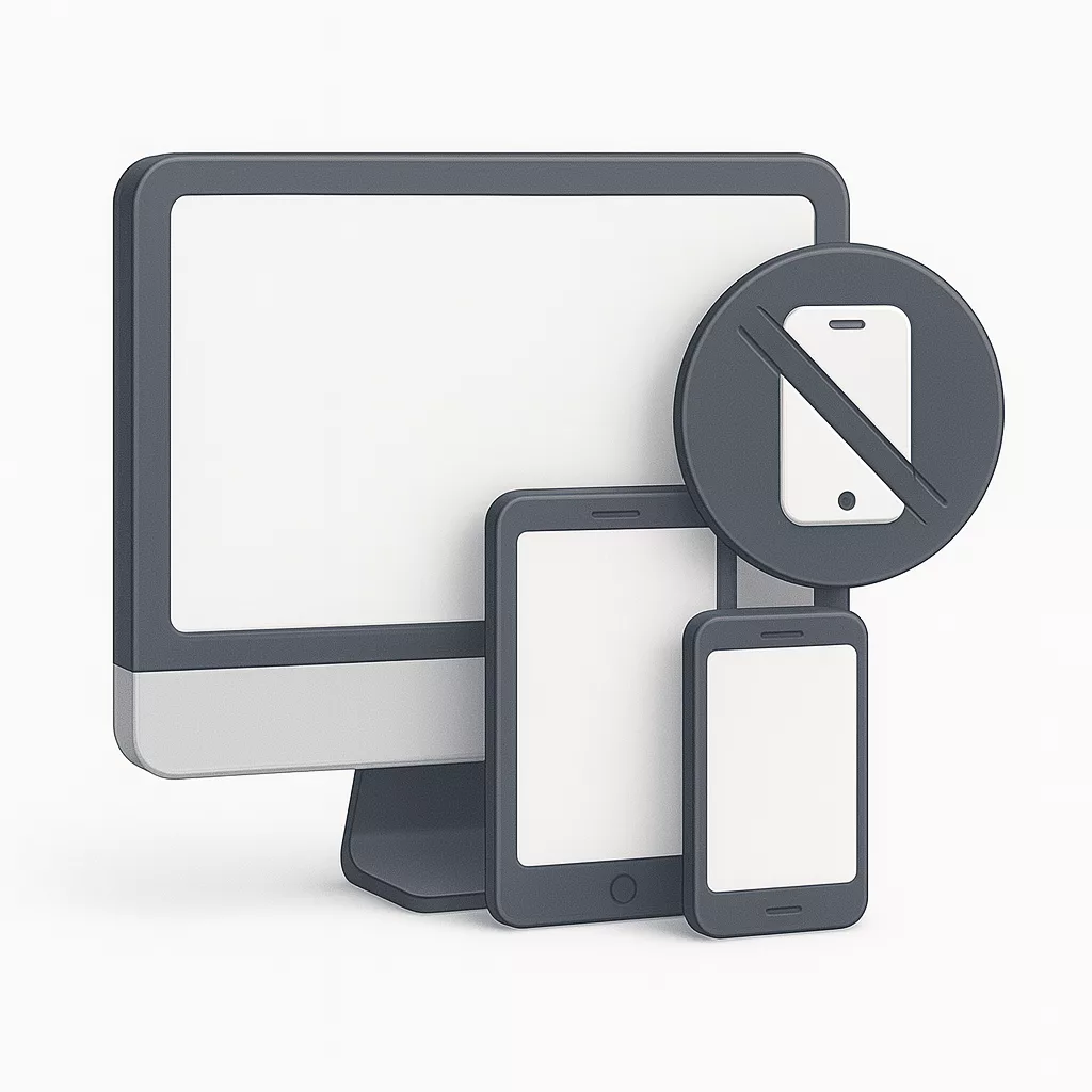 Nicht responsive Website mobilunfreundlich