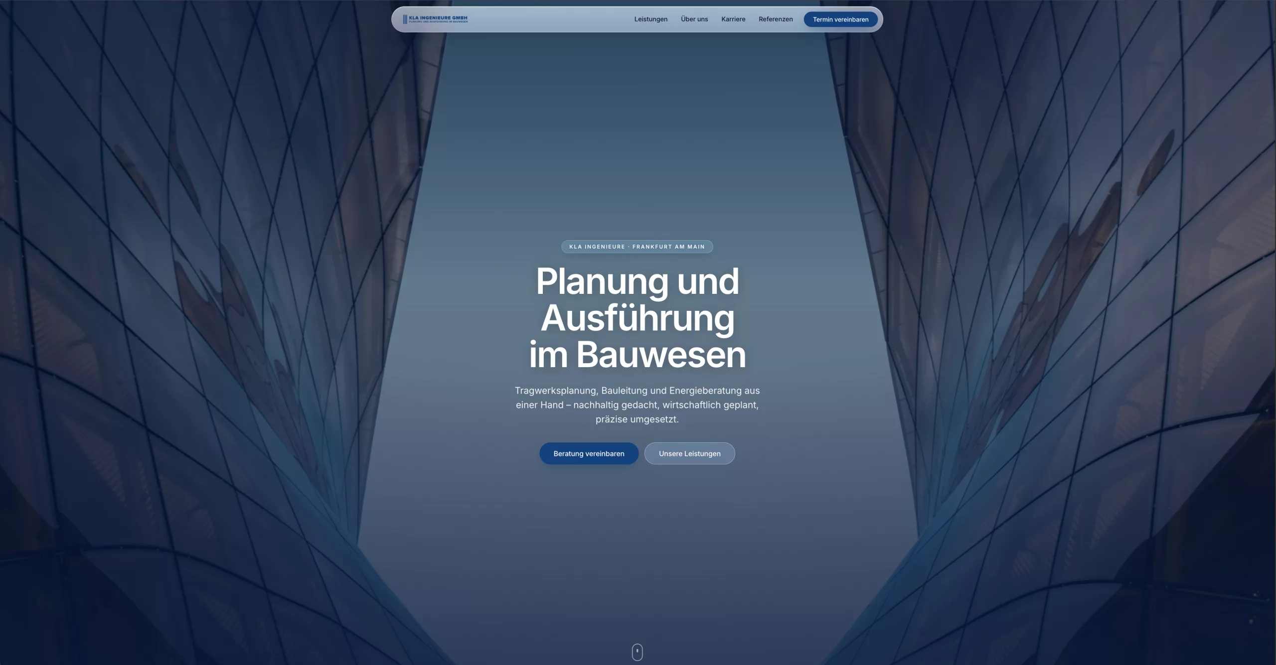 Konzept KLA Ingenieure – Website-Vorlage für Ingenieurbüros